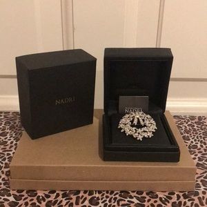 COPY - Nadri Silver and Simulated Diamond Floral Wreath Pin